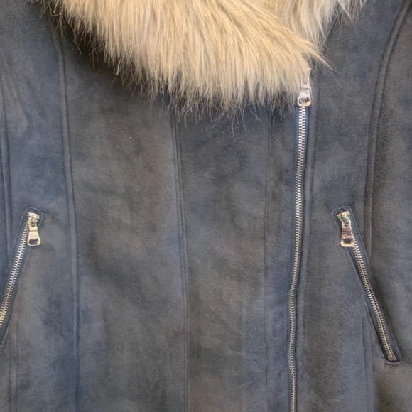 GUESS Motor Bike Faux Fur Jacket Fleece Lining sz Large Great Condition. - Picture 3 of 11